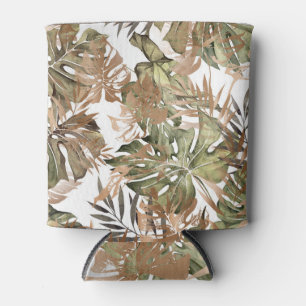 Rafraîchisseur Pour Canette Tropical Gold Feuilles Floral sans joint