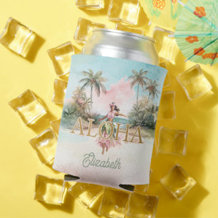 Rafraîchisseur Pour Canette Tropical Hula Girl Aloha Hawaii Custom Can Cooler