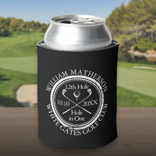Rafraîchisseur Pour Canette Trou en un de golf personnalisé noir et blanc