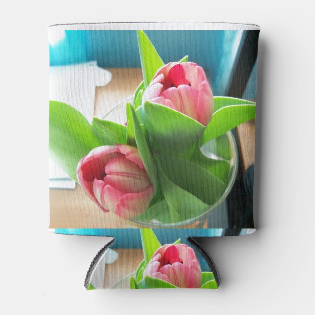 Rafraîchisseur Pour Canette Tulips de bureau rose (Devant)