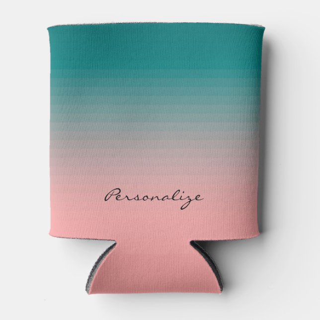 Rafraîchisseur Pour Canette Turquoise et rose (Devant)