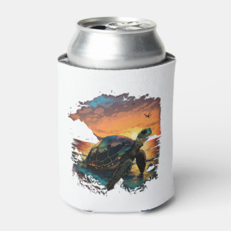 Rafraîchisseur Pour Canette Turtle Sea Ocean Seashore Tropical Beach Sunset Co