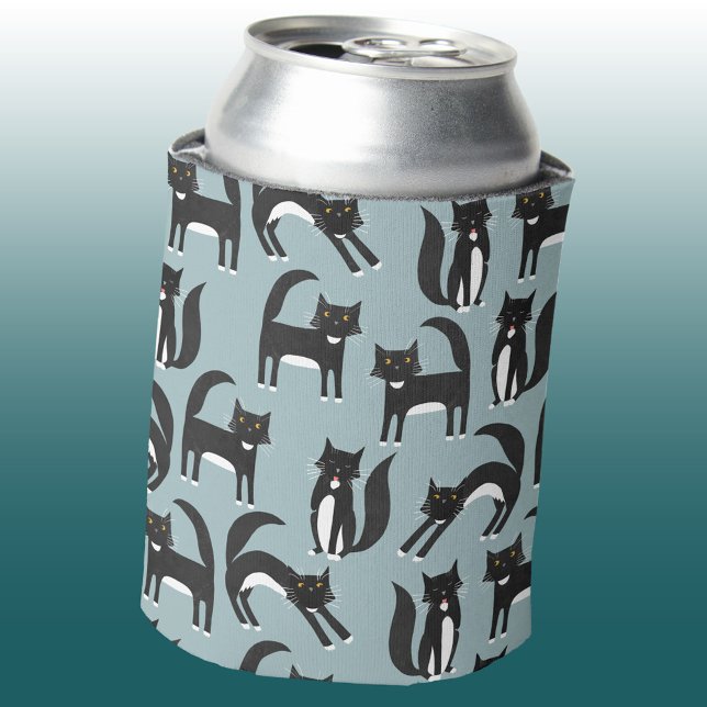 Rafraîchisseur Pour Canette Tuxedo (Black and white tuxedo cat pattern can cooler)