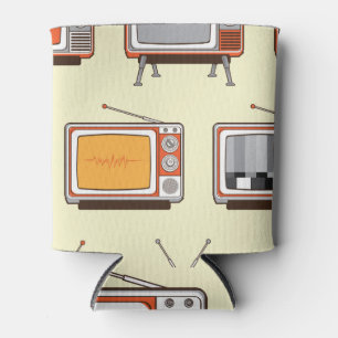 Rafraîchisseur Pour Canette TV rétro colorée, motif vintage
