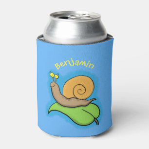 Rafraîchisseur Pour Canette Un mignon escargot heureux sur une illustration d'