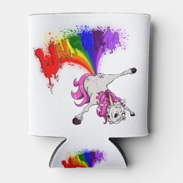 Rafraîchisseur Pour Canette unicorn rainbow fart (Devant)