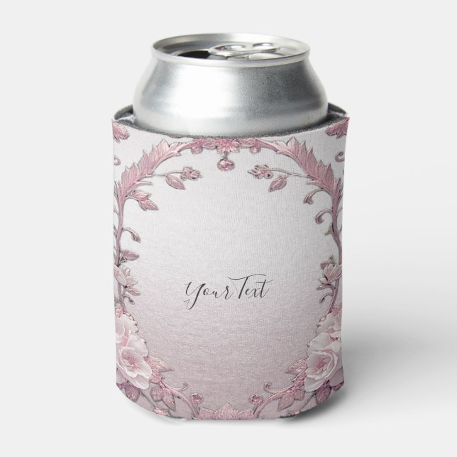 Rafraîchisseur Pour Canette Unique Pink Floral Can Cooler (Can devant)
