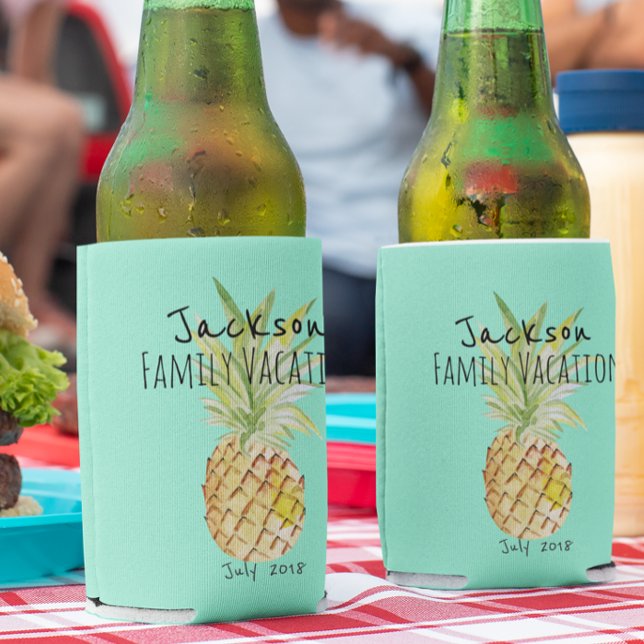 Rafraîchisseur Pour Canette Vacances d'été à l'ananas Famille personnalisée (Créateur téléchargé)