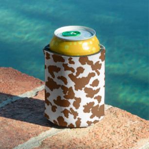 Rafraîchisseur Pour Canette Vache Brown Et Blanche Cacher Motif fourrure