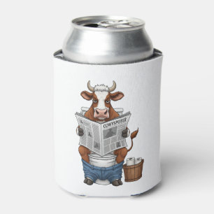 Rafraîchisseur Pour Canette Vache sur Toilet PNG, animal de ferme amusant