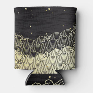 Rafraîchisseur Pour Canette Vague dorée, texture papier.