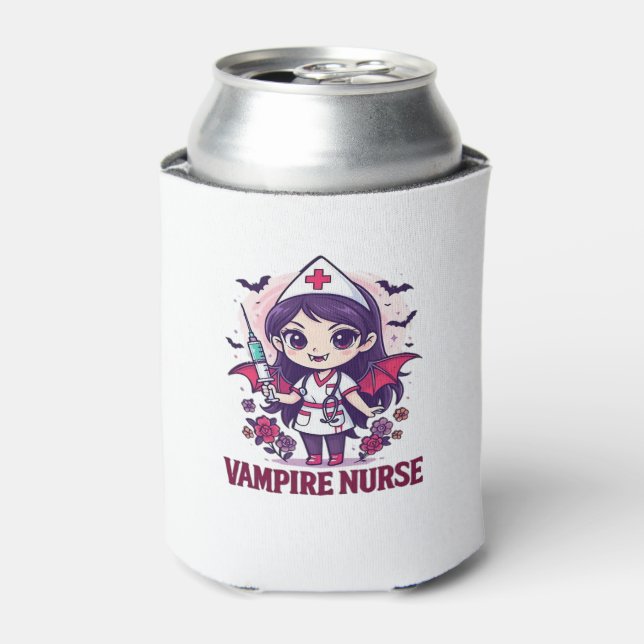 Rafraîchisseur Pour Canette Vampire Nurse Shirt � Funny Halloween Medical Work (Can devant)