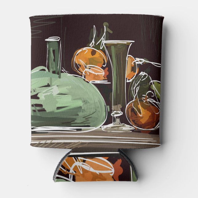 Rafraîchisseur Pour Canette Vase verte à vin de fruits expressionniste (Devant)