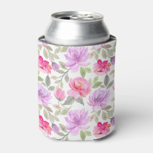 Rafraîchisseur Pour Canette Vibe Printanier Frais : Dessin Floral Rose et Viol