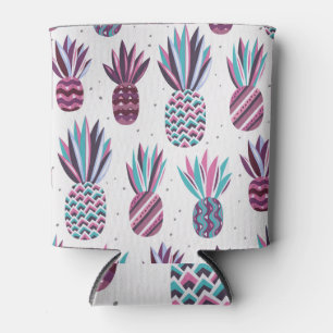 Rafraîchisseur Pour Canette Vibes d'été : Motif d'ananas, points colorés