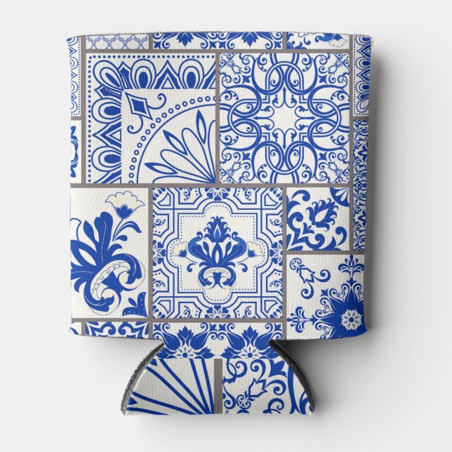 Rafraîchisseur Pour Canette Victorian Majolica : Patchwork Tile Motif. (Devant)