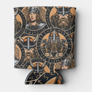 Rafraîchisseur Pour Canette Viking Warriors : Motif Vintage coloré