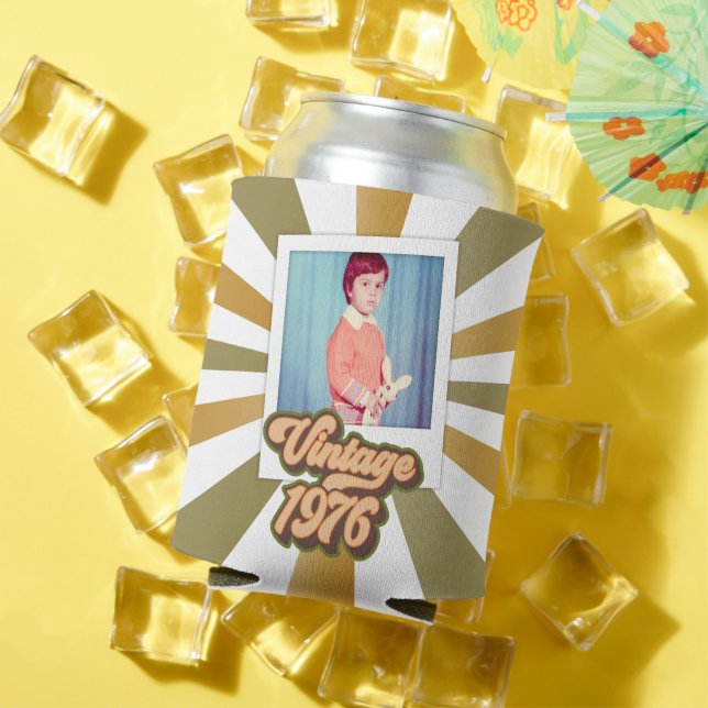 Rafraîchisseur Pour Canette Vintage 1976 50th Birthday Photo  (Été in situ)
