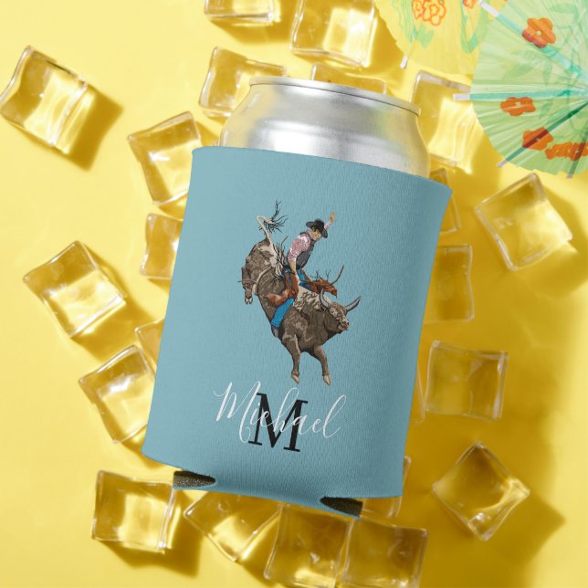 Rafraîchisseur Pour Canette Vintage bull équitation cowboy (Été in situ)