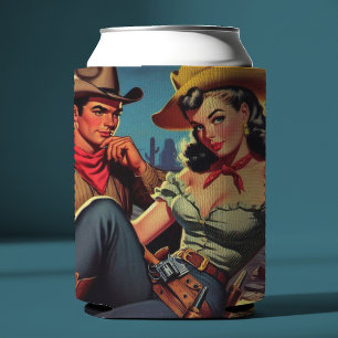 Rafraîchisseur Pour Canette Vintage Cowboy et Cowgirl