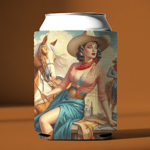Rafraîchisseur Pour Canette Vintage Cowgirl