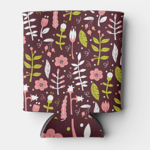 Rafraîchisseur Pour Canette Vintage Doodle Floral sans couture Motif