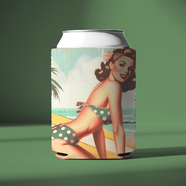 Rafraîchisseur Pour Canette Vintage Été Plage Pin (Créateur téléchargé)