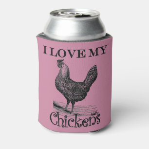 Rafraîchisseur Pour Canette Vintage J'aime mes poulets