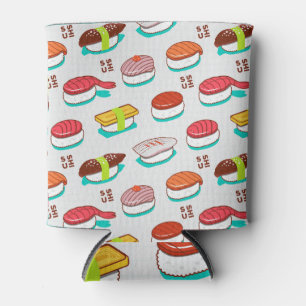 Rafraîchisseur Pour Canette Vintage nigiri sushi, motif doodé