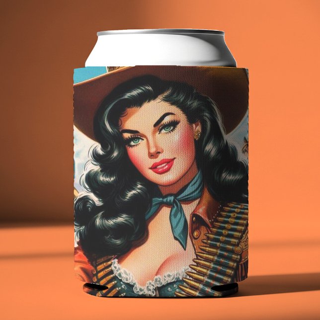 Rafraîchisseur Pour Canette Vintage Sheriff Pin-up (Créateur téléchargé)