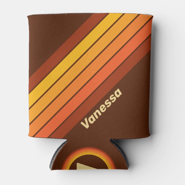 Rafraîchisseur Pour Canette Vintage Style Stripes with Name (Devant)