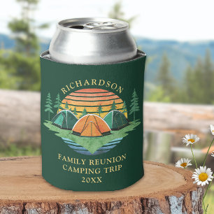 Rafraîchisseur Pour Canette Vintage Sunset Forest Green Camping Famille Réunio