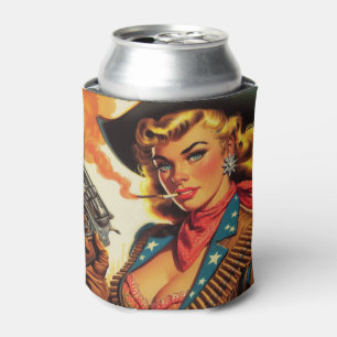 Rafraîchisseur Pour Canette Vintage Western Cowgirl Pin Up