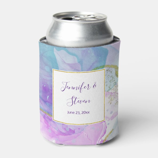 Rafraîchisseur Pour Canette Violet, vert, rose Mariage de couleurs (Can devant)
