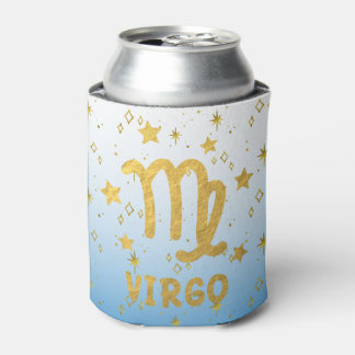 Rafraîchisseur Pour Canette Virgo Zodiac Bleu et Gold Can Cooler