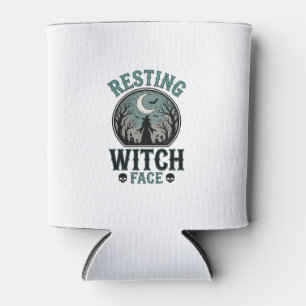 Rafraîchisseur Pour Canette Visage de sorcière au repos design Halloween vinta
