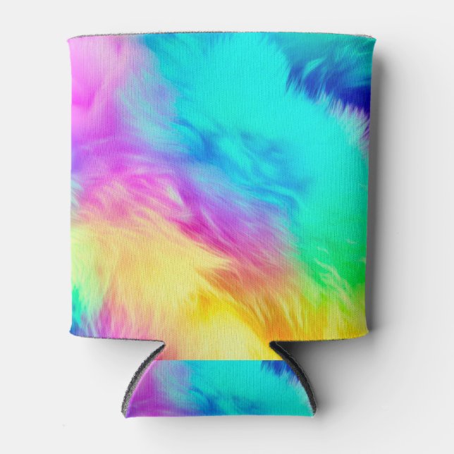 Rafraîchisseur Pour Canette Vivid Rainbow Fluffy Fur Texture-75201 (Devant)