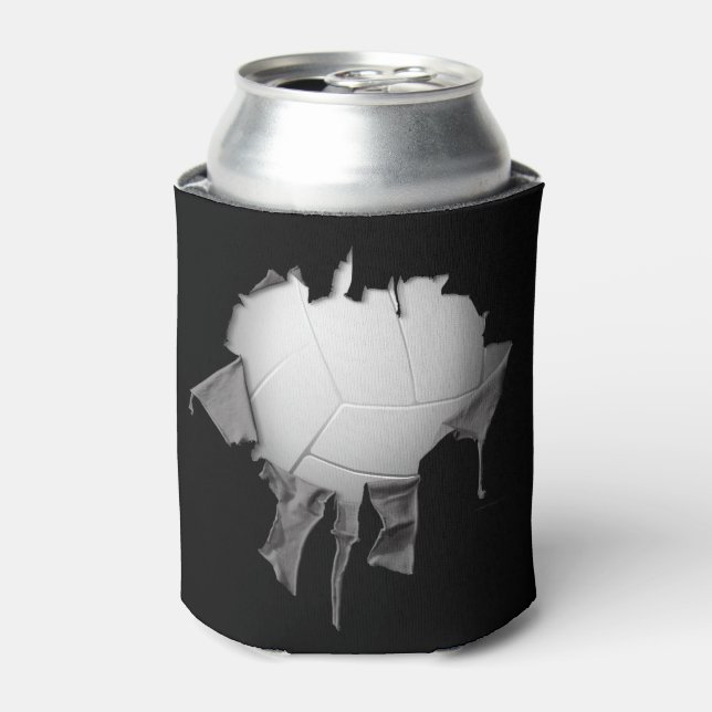 Rafraîchisseur Pour Canette Volley-ball déchiré noir Can Cooler (Can devant)