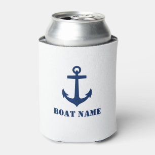 Rafraîchisseur Pour Canette Votre nom de bateau Ancre classique Marine bleu et
