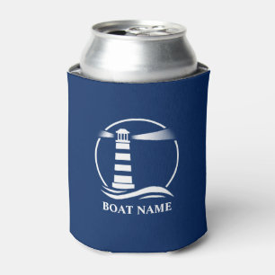 Rafraîchisseur Pour Canette Votre nom de bateau ou votre texte Phare classique