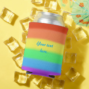 Rafraîchisseur Pour Canette Votre texte sur les congés Rainbow peut couvrir