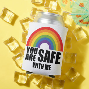 Rafraîchisseur Pour Canette Vous êtes en sécurité avec moi Fierté LGBTQ Rainbo