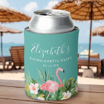 Rafraîchisseur Pour Canette Watercolor Tropical Floral Bachelorette Party<br><div class="desc">Aquarelle Tropical Floral Greenery Bachelorette Party Can Cooler avec Flamant rose rose.</div>