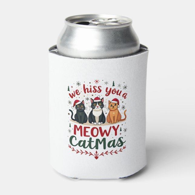 Rafraîchisseur Pour Canette We Hiss You A Meowy Catmas Funny Cat Christmas Ugl (Can devant)