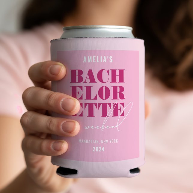 Rafraîchisseur Pour Canette Week-end de célibataire rose audacieux (Créateur téléchargé)