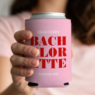 Rafraîchisseur Pour Canette Week-end de célibataire rose et rouge audacieux