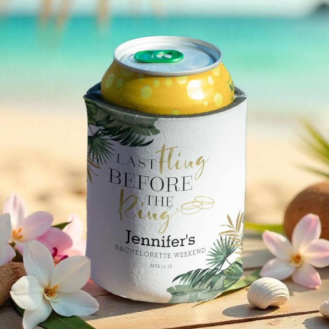 Rafraîchisseur Pour Canette Week-end de célibataire tropical à l'aquarelle (Créateur téléchargé)