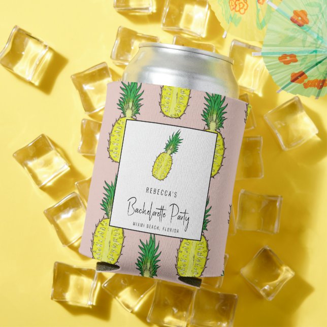 Rafraîchisseur Pour Canette Week-end de fête de Bachelorette d'ananas tropical (Été in situ)