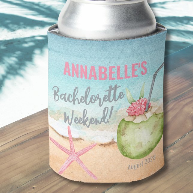 Rafraîchisseur Pour Canette Week-end de fête de jeune fille Plage mignonne (Cute Beach Bachelorette Party Weekend Cocktail Can Cooler )