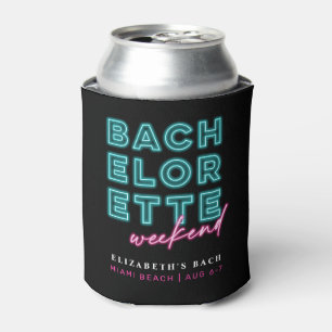 Rafraîchisseur Pour Canette Week-end de Fiançailles Rose et Bleu Néon